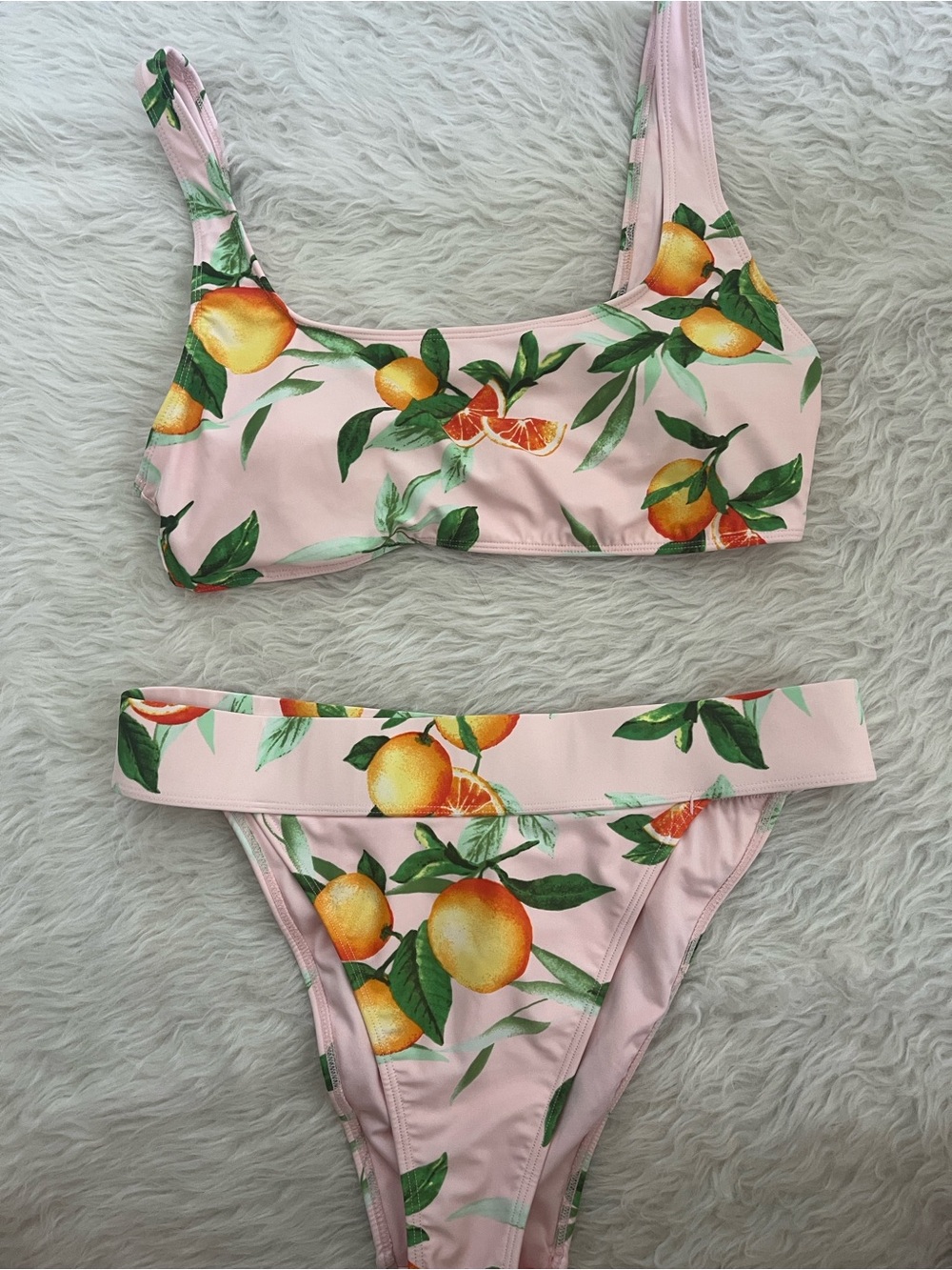 Forever 21 Pink Citrus Print Bikini